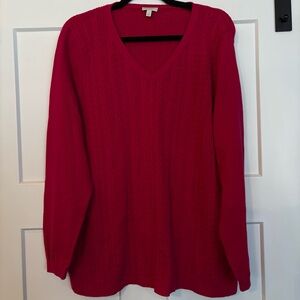 Talbots V-Neck Sweater in Vibrant Red
